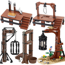MOC Medieval Torture - Gallows, Cage, Chopping Block - BUNDLE & SAVE picture