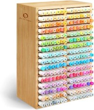 Ohuhu Bamboo Marker Organizer, Wooden Desktop Storage Hold 224 Markers for Home picture