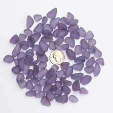 sea beach glass 20 pieces purple lots bulk jewelry use picture