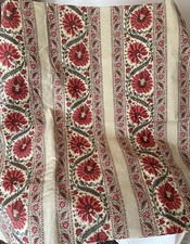 French Pierre Frey Block Print Floral Cotton Fabric ~ Mauresque ~ Red Blue Green picture