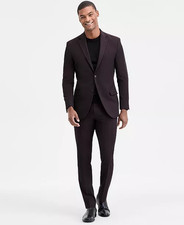 $395 DKNY Men's Dark Berry Modern Fit Nested Suit 42 R 35 x 32 ymy1926 picture