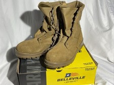 Belleville AFSTC Combat Boots Men 11.5R Steel Toe Vibram Military USA Coyote picture