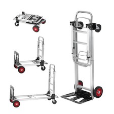Aluminum Hand Truck 2 in 1 Folding Dolly Cart 400 lbs Capacity Heavy Duty picture