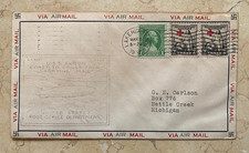 1932 USS Akron Flight Cover Swastika Good Luck Border 1931 Red Cross Line Pair picture