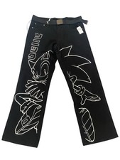Sonic The Hedgehog Jeans With Belt & Chain Size 34 picture