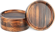 Acacia Wood Drink Coasters Set of 4 Absorbent Wooden Coasters for Tables picture