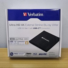 Verbatim Ultra HD 4K CD DVD Blu-ray Writer USB 3.2 GEN 1 USB-C Connect, Slimline picture