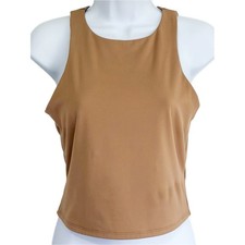 EXPRESS Body Contour Fitted Tank Top Tan Neutral Stretch Sleeveless Medium picture