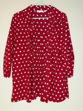 Susan Graver Red White Polka Dot Sleeve Tunic Top picture