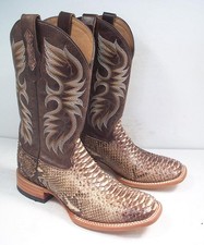 CODY JAMES MEN'S 8 D BROWN PYTHON WESTERN COWBOY BOOTS WIDE SQUARE TOE picture