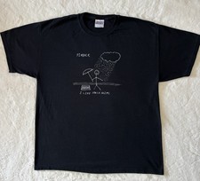 RARE VTG Pinback Band Shirt I Like Spaceships Rock Concert Tour T-Shirt Large picture