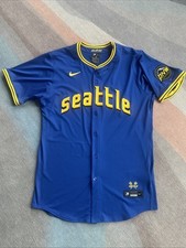 Authentic Nike MLB Seattle Mariners Elite Royal City Connect Jersey Size 48 XL picture