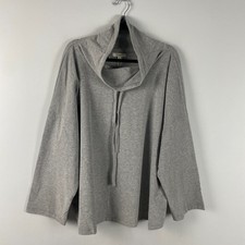 Max Studio Funnel Neck Top Size 3X Drawstring Gray Pullover picture