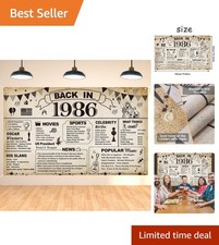 Durable Polyester Vintage 1986 Banner for Elegant 40th Celebrations picture