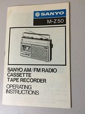 Sanyo M-Z 50 AM/FM Radio Cassette Tape Recorder Operating Instructions picture