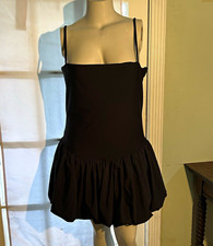 Abercrombie YPB sculptLUX Bubble Hem Mini Dress Skort Romper Black XXL EUC picture