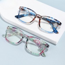 2Pairs Women Fashion Full-Rim Computer Eyeglasses Stylish Floral Reading Glasses picture