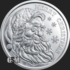 2026 - Merry Christmas Santa Claus 1 Oz .999 FINE Silver BU Round IN STOCK picture