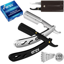 Straight Razors for Men 100 GTEX Barber Razor Blades - 2 Professional Single Bla picture