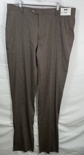 NWT Joseph Abboud Heritage Nova Fides Linen Blend Dress Pants Sand Sz 40 Raw Hem picture
