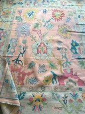 Hand Knotted Pink Oushak Rug 5x8, 6x9, 8x10, 9x12, 10x14, 12x15 Wool Area Rug picture