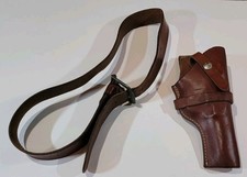 Vintage George Lawrence Brown Leather Holster 665 And Belt 42 Inch  picture