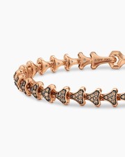 $13500 David Yurman 7.5mm Armory 18k Rose Gold Cognac Diamond Pave Bracelet picture