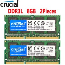 Crucial DDR3L 16GB 2 x 8GB 1600 MHz PC3L-12800 Laptop RAM Sodimm Memory 1.35V picture