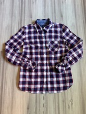 NWT Tommy Hilfiger Women's Navy Piste Plaid Tab-Sleeve Button-Up Shirt picture