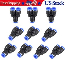 10 Pcs 6mm Equal Y Push to Connect Air Fitting Pneumatic Connector Splitter picture