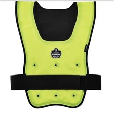 Ergodyne Unisex Dry Evaporative Cooling Vest L/XL Elastic Waist Nylon in Lime picture