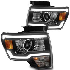 Pair Headlights For 2009-2014 Ford F150 Raptor LED Tube W/LED Projector LH+RH picture