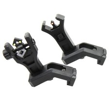 45 Degree Offset Iron Sight Fiber Optic Front Rear Flip Up Sights Picatinny Rail picture