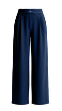Alo Suit Up Trouser Navy Relaxed Wide Leg Lightweight picture