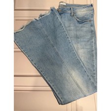 KanCan Light Blue High-Rise Flare Jeans with Frayed Hem picture