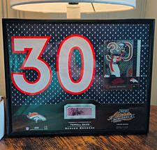 Terrell Davis Denver Broncos Auto Framed Jersey Number Playoff 2002 # /150 picture