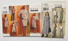 Vogue Wardrobe Sewing Patterns Lot Of 2 Size EE Jacket Skirt Dress Top Pants picture