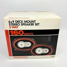 Vtg Sparkomatic SK693 3-Way 6x9 Deck Mount Car Speakers Set 160 Watts NIB picture