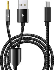 USB C to 3.5Mm Aux Audio Cable with Charging, 2 in 1 USB C to 3.5Mm Car Stereo picture
