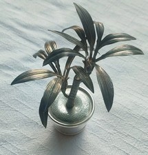 Antique 800 Sterling Silver Miniature Palm Tree Plant Medusa Gold Arezzo Italy picture