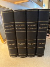 Lot Of 4 Harper's Magazine Vol 67- 70 Leather Bound June 1883 - May 1884 SHARP picture