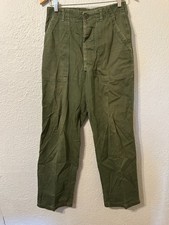 Vtg 60's Vietnam War OG-107 Cotton Sateen Fatigue Pants Trousers US Army Sz 28 picture