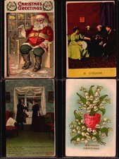 HUGE LOT 100 GREETINGS POSTCARDS MAJORITY 75 TO 100 YEARS OLD picture