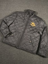 VTG Polo Ralph Lauren Jacket Men Large Reversible Quilted Big Pony Black 90s picture