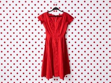 Vintage 1950s Gigi Young Red Button-Front Fit & Flare Dress picture