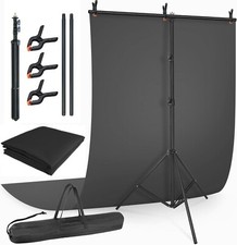 LINCO Photo T-Shape Backdrop Stand Background Backdrops Support Kit - AM207Black picture