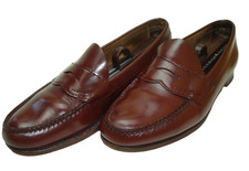 Men’s 9.5 D Vintage Oxblood Leather Penny Loafers V-Cleat Dress Shoes USA Style picture