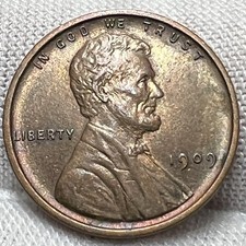 1909 1st Year Lincoln Wheat Cent Penny Uncirculated receive coin pictured #2547 picture