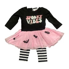 Counting Daisies Girl's Spooky Vibes 2-Piece Tunic Tutu & Legging Set (5T) picture