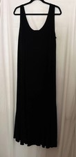 Chico’s Travelers Maxi Black Dress Chico's Sz 3 (XL) Scoop Neck And Ruffle Hem picture
